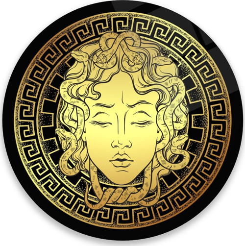 Medusa Yuvarlak Cam Tablo | Hediyelik, Dekoratif, Ofis, Mutfak
