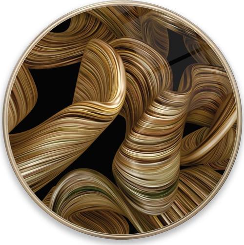 Soyut Yuvarlak Cam Tablo | Hediyelik, Dekoratif, Ofis, Mutfak