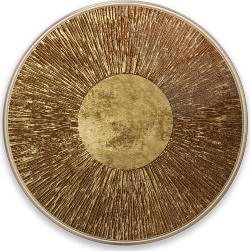 Gold Desen Yuvarlak Cam Tablo | Hediyelik, Dekoratif, Ofis, Mutfak 