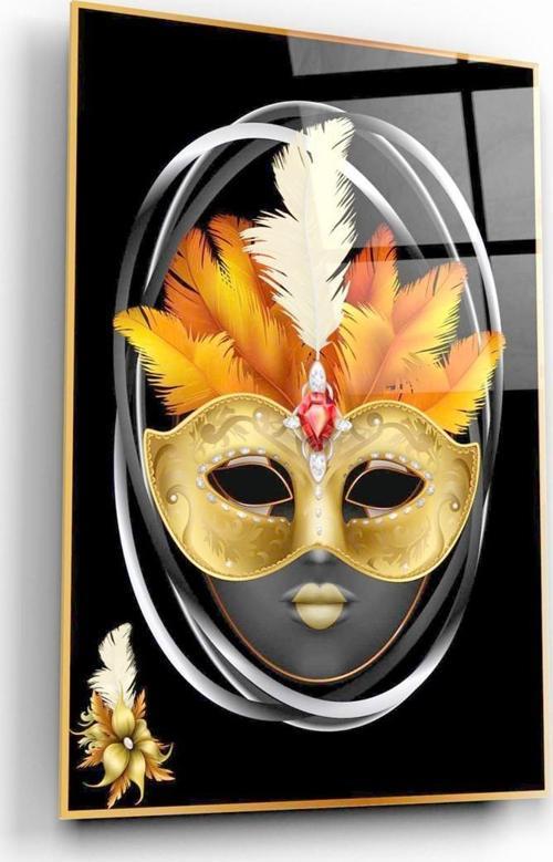 Maske Cam Tablo | Hediyelik, Dekoratif, Ofis, Mutfak 