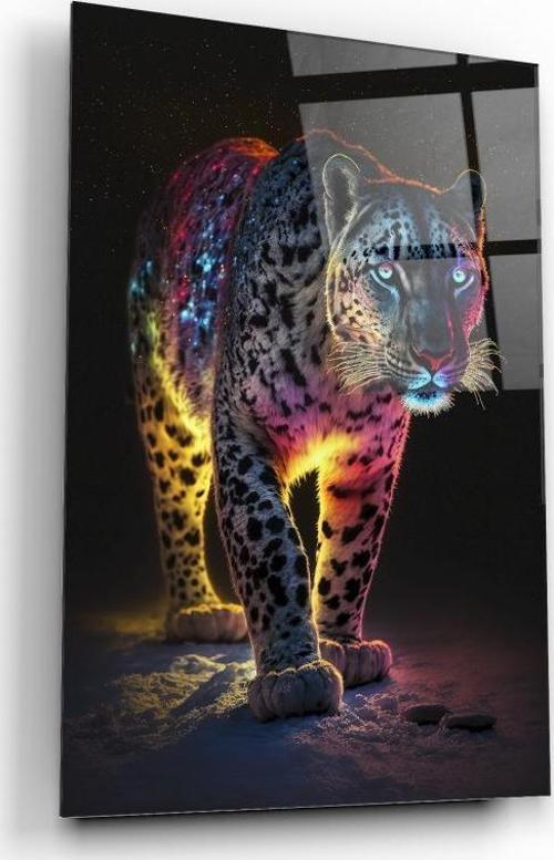 Leopar Cam Tablo | Hediyelik, Dekoratif, Ofis, Mutfak 