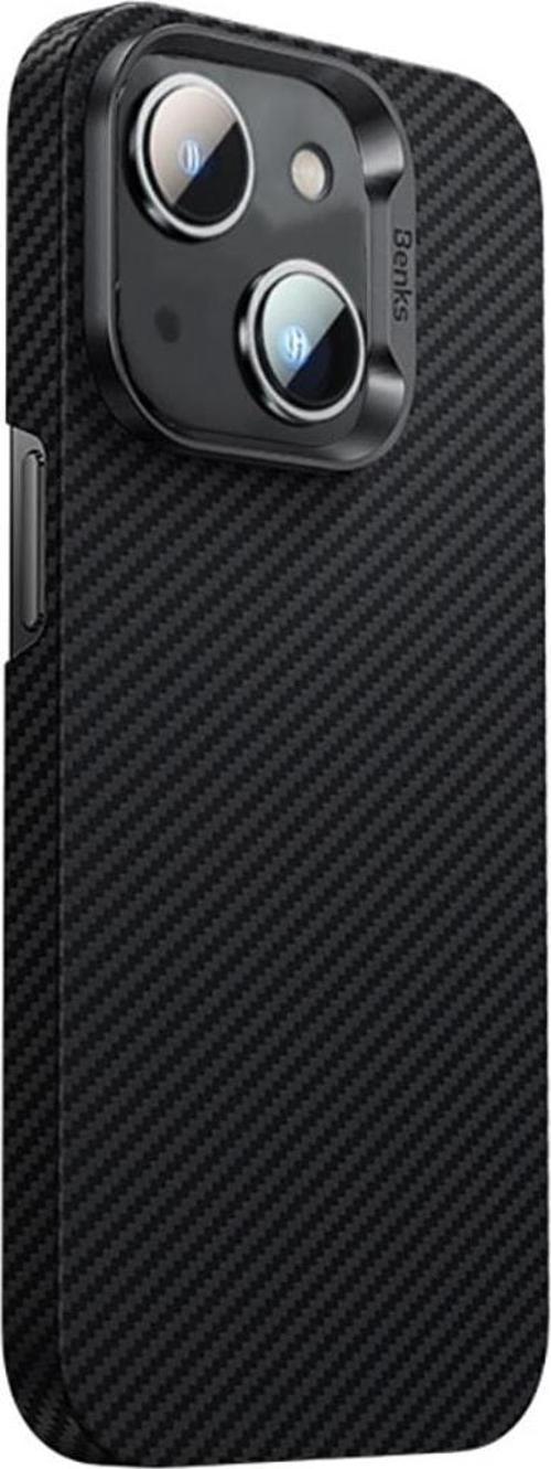 iPhone 14 Uyumlu Kılıf Karbon Fiber 600D Essential Kevlar Kapak