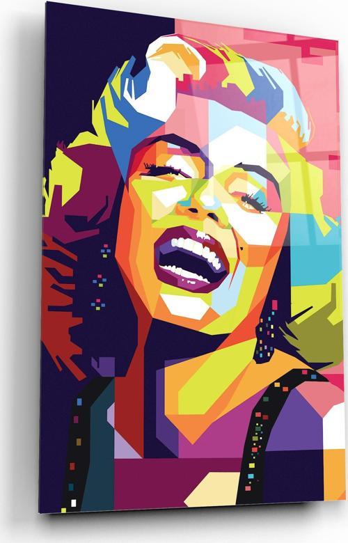 Marilyn Monroe Cam Tablo | Hediyelik, Dekoratif, Ofis, Mutfak 
