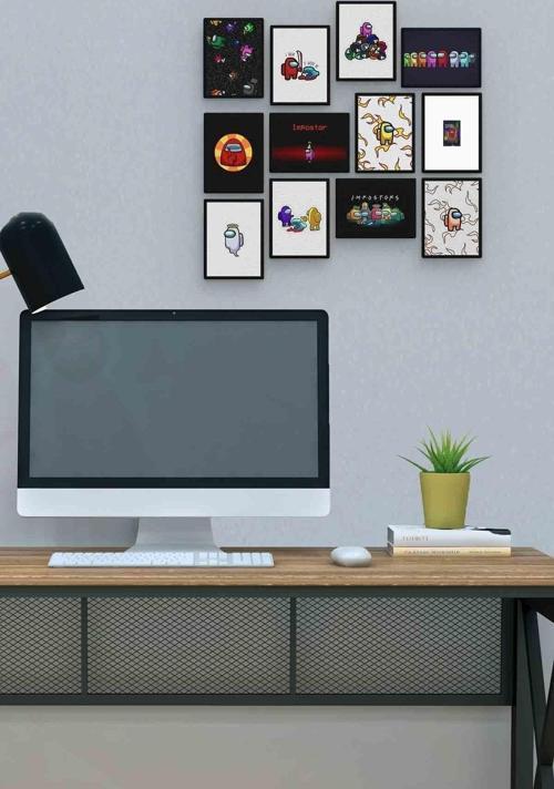 Among Us 12 Parça Mdf (ahşap) Tablo Ofis Boyu 
