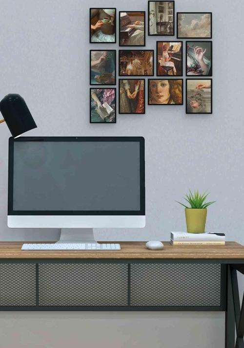 Minimalist Series 12 Parça Mdf (ahşap) Tablo Ofis Boyu