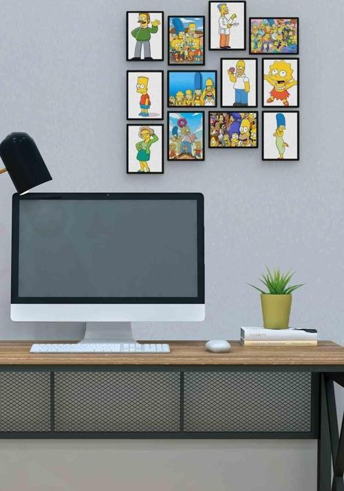 The Simpson 12 Parça Mdf (ahşap) Tablo Ofis Boyu 