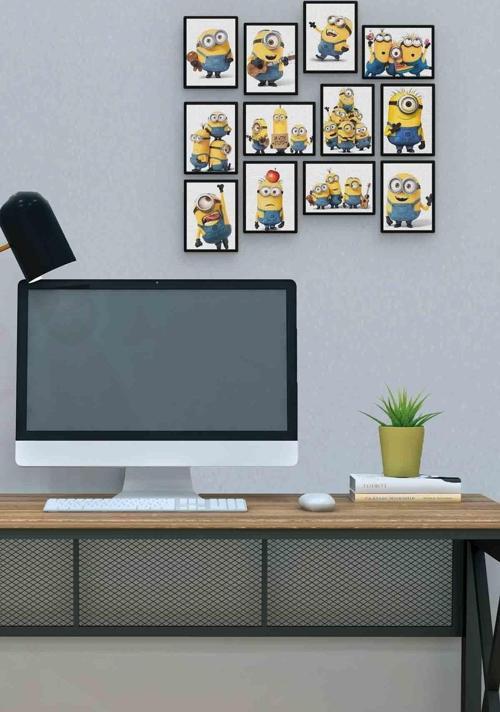 Minions 12 Parça Mdf (ahşap) Tablo Ofis Boyu 