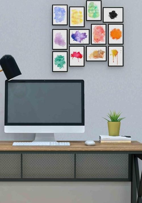 Renkler 12 Parça Mdf (ahşap) Tablo Ofis Boyu 