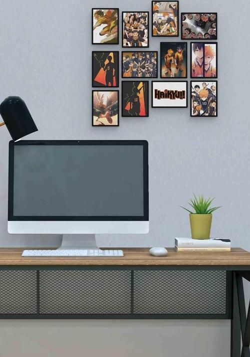 Haikyuu 12 Parça Mdf (ahşap) Tablo Ofis Boyu 