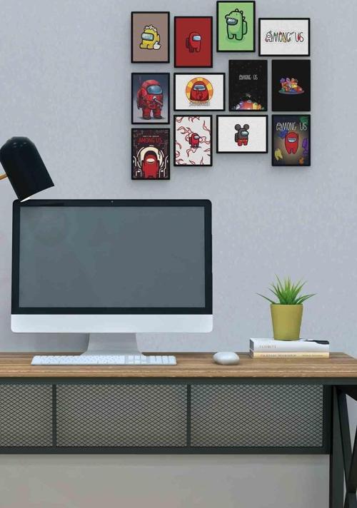 Among Us 12 Parça Mdf (ahşap) Tablo Ofis Boyu 