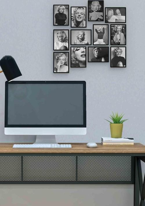 Marilyn Monroe 12 Parça Mdf (ahşap) Tablo Ofis Boyu 