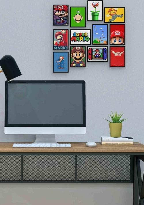 Süper Mario 12 Parça Mdf (ahşap) Tablo Ofis Boyu 