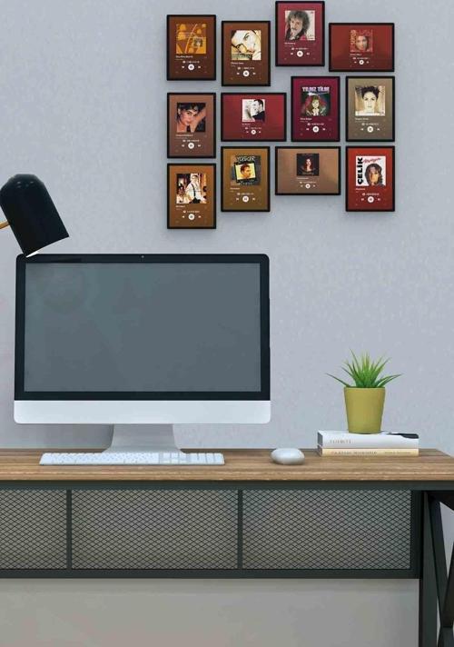 Nostalji Pop 12 Parça Mdf (ahşap) Tablo Ofis Boyu 