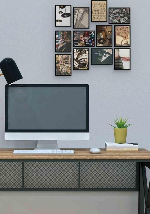 Music 12 Parça Mdf (ahşap) Tablo Ofis Boyu 