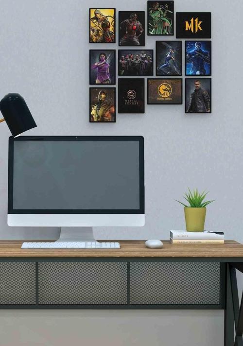Mortal Kombat 12 Parça Mdf (ahşap) Tablo Ofis Boyu 