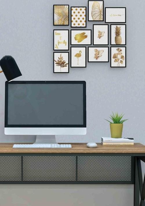 Gold 12 Parça Mdf (ahşap) Tablo Ofis Boyu 
