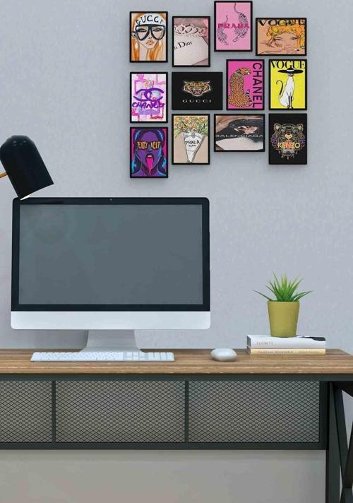 Markalar 12 Parça Mdf (ahşap) Tablo Ofis Boyu 