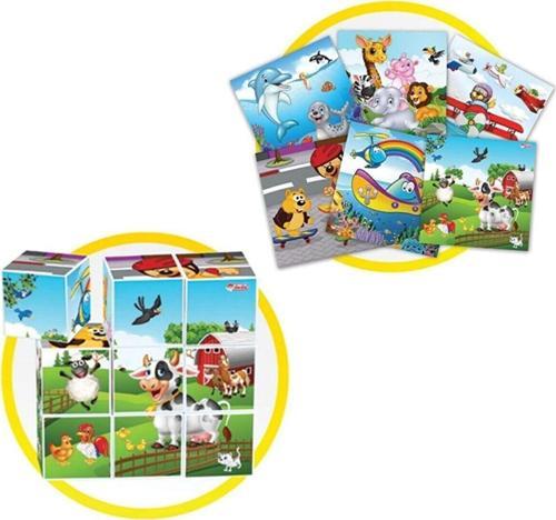 Baby Puzzle Cubes Bebek Resimli Küpler 9 Parça Yapboz Küp Eğitici Kız Erkek Çocuk Oyuncak Orijinal