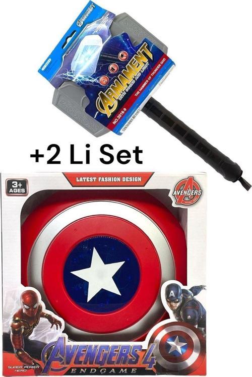 Captain Amerika Kalkan Thor Çekip Sesli Işıklı 2'Li Set Oyuncak