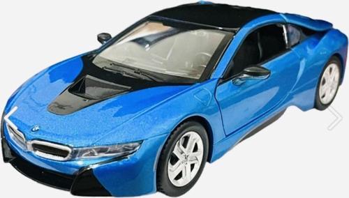Bmw I8 Coupe - 1/24 7İnch Mavi Lisanslı Metal Model Araba Koleksiyon