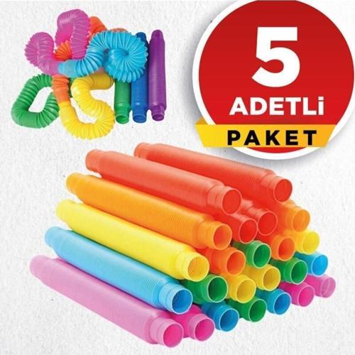 Pop Tubes Pop Tube Popit 5 Adet Esnek Tüp Boru Eğitici Duygusal Oyuncak