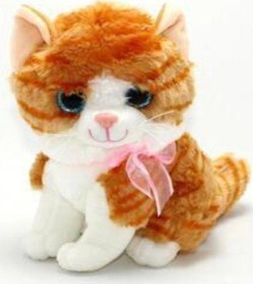 Miyavlayan Sesli Sarı Beyaz Desenli Peluş Kedi