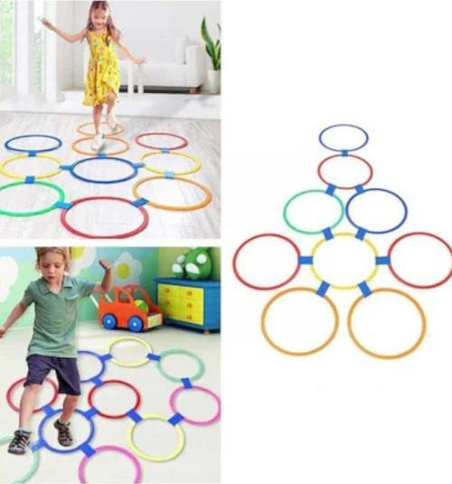 Seksek Halka Oyunu Daire Setleri 22 Parça Hopscotch Sek Sek Duyusal Eğitim Çemberleri 27 Cm