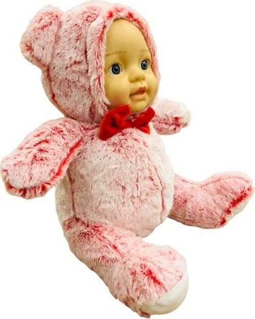 Bebek Yüzlü Peluş Ayı 60 Cm Kırmızı