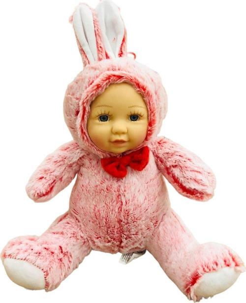 Bebek Yüzlü Peluş Tavşan 45 Cm Kırmızı