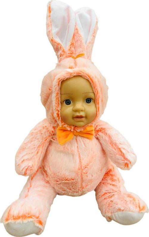 Bebek Yüzlü Peluş Tavşan 60 Cm Turuncu