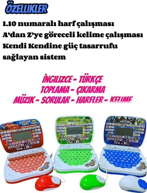 Süper Kahramanlar Eğitici Oyuncak Bilgisayar Oyuncak Laptop Türkçe İngilizce 100 Fonksiyonlu