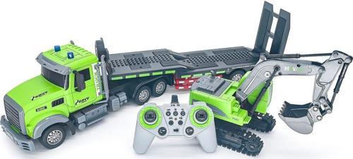 Uzaktan Kumandalı Şarjlı İş Makinası Taşıyan Tır İkili Kontrol Edilebilir Rc Set