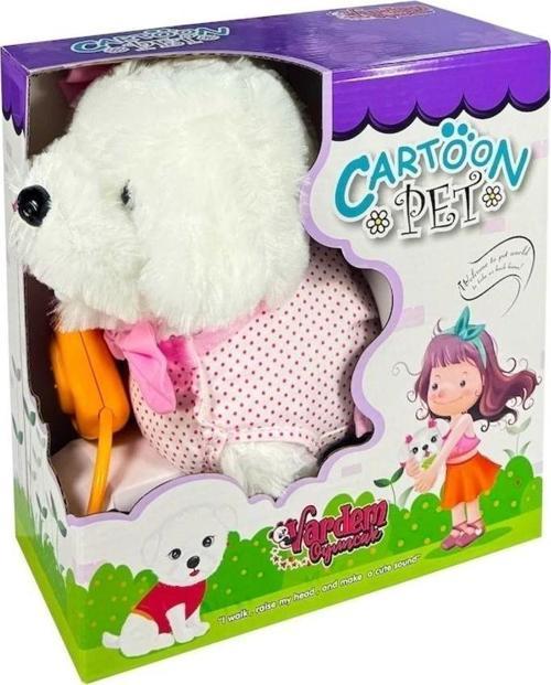 Peluş Kumandalı Tasmalı Yürüyen Pembe Fiyonklu Sevimli Köpek