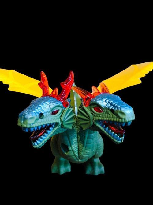 Sesli Işıklı Resimli Hareketli Çift Başlı Dinazor