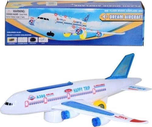 Uçak Hareketli Pilli Işıklı Sesli Uçak Airbus Pilli Oyuncak