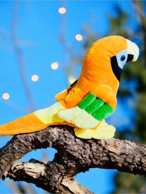 Oturan Sevimli Papağan Dev Boy Peluş Oyuncak 37 Cm