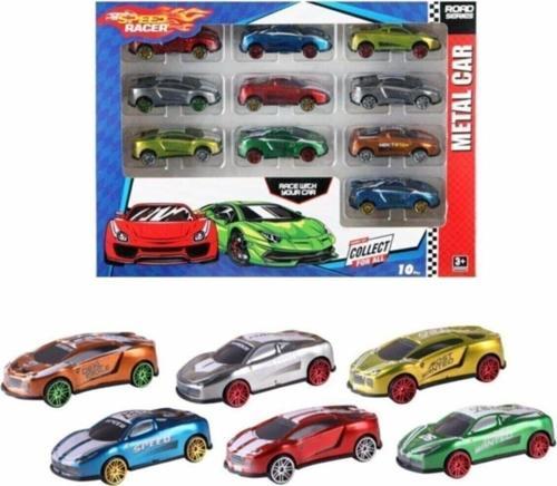 Speed Car 10'Lu Metal Die-Cast Araba Hot Wheels Benzeri Oyuncak Model Araba Seti