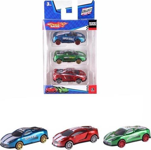 Speed Car 3'Lü Metal Die-Cast Araba Hot Wheels Benzeri Oyuncak Model Araba Seti
