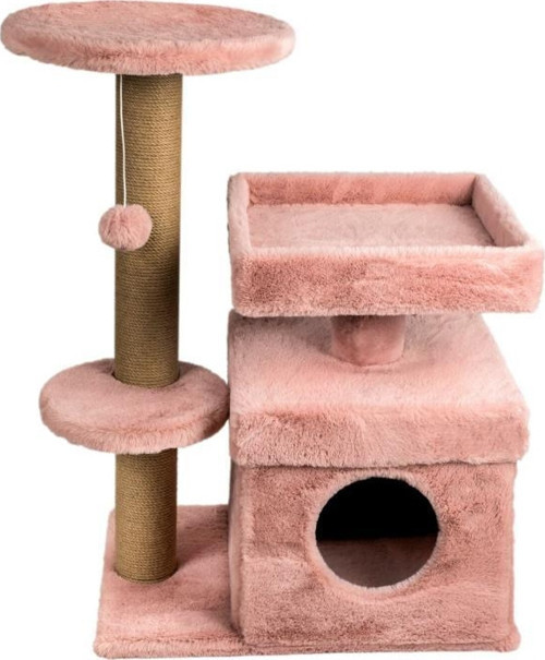 39x72x87 cm Kedi Oyun Evi ve Tırmalama Platformu Pembe
