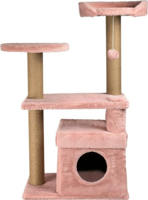 53x86x111 cm Kedi Oyun Evi ve Tırmalama Platformu Pembe