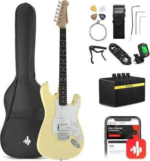 DST-100 Elektro Gitar Seti (Sarı)