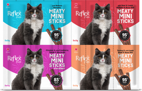 Meaty Mini Sticks Kedi Ödül Maması 5 Adet x 2 gr x 4 Çeşit