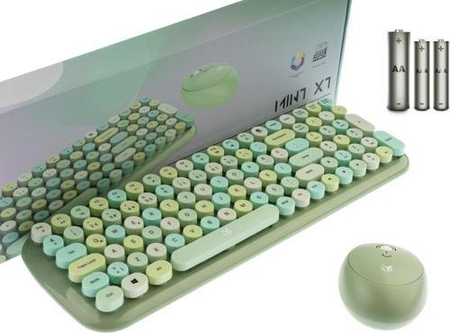 Series Mınt Xt Retro Kablosuz Klavye ve Mouse Yeşil Set