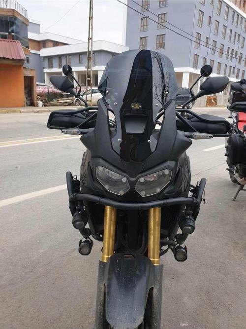 Honda Afrika Twin CRF 1000 Siperlik Ön Cam 2016 2020 Model 45cm Siyah Renkli 4mm KISA CAM