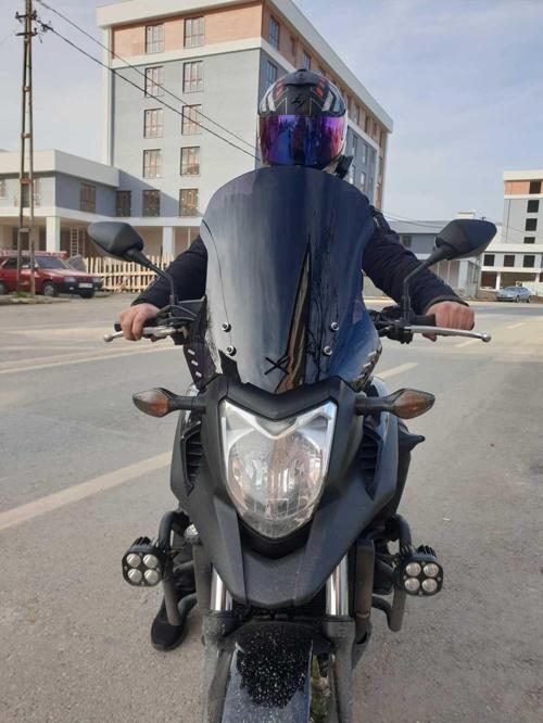 Honda Nc 700 750 X Siperlik Ön Cam 2012 2015 Model 50cm Siyah Renkli 4mm ORTA BOYLU CAM