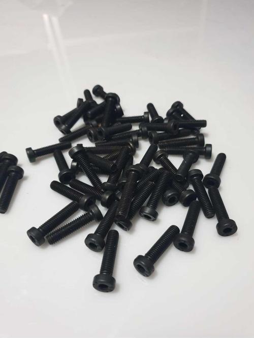 Motosiklet Camı Vida seti 5×2.5cm (20 Adet) Siyah Renkli