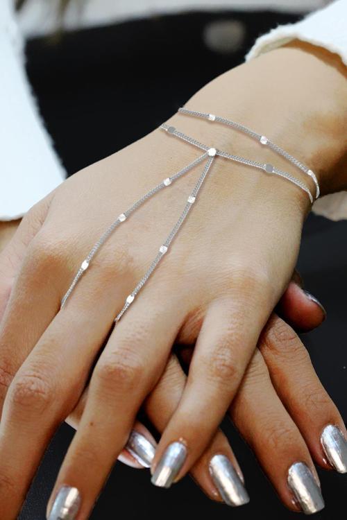 Gümüş pullu gurmet zincirli çift sıra şahmeran  [barcode]