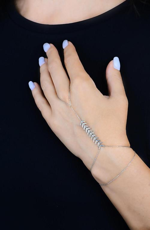 Gümüş rodyumlu çift sıra balık sırtı şahmeran [barcode]