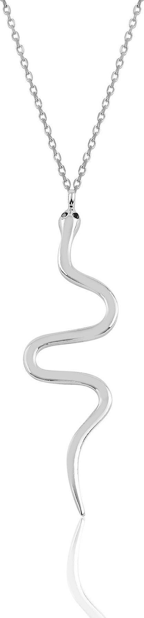 Gümüş rodyumlu yılan kolye [barcode]