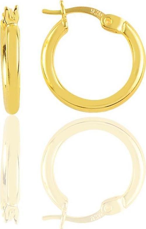 Gümüş altın yaldızlı 16 mm şarnel halka küpe [barcode]